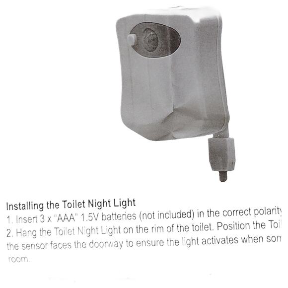 Modern Expressions Toilet Night Light – Motion Sensor LED, Auto Shut-Off - Picture 7 of 9